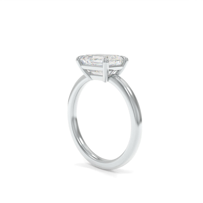 Brenna Solitaire - 8x6mm Emerald TTG Moissanite