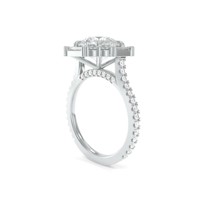 Cordelia Ring Large- 8.5mm Old European Cut Round TTG Moissanite