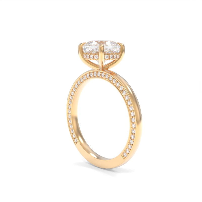 Olivia Ring - 8x6.5mm Cushion TTG Moissanite