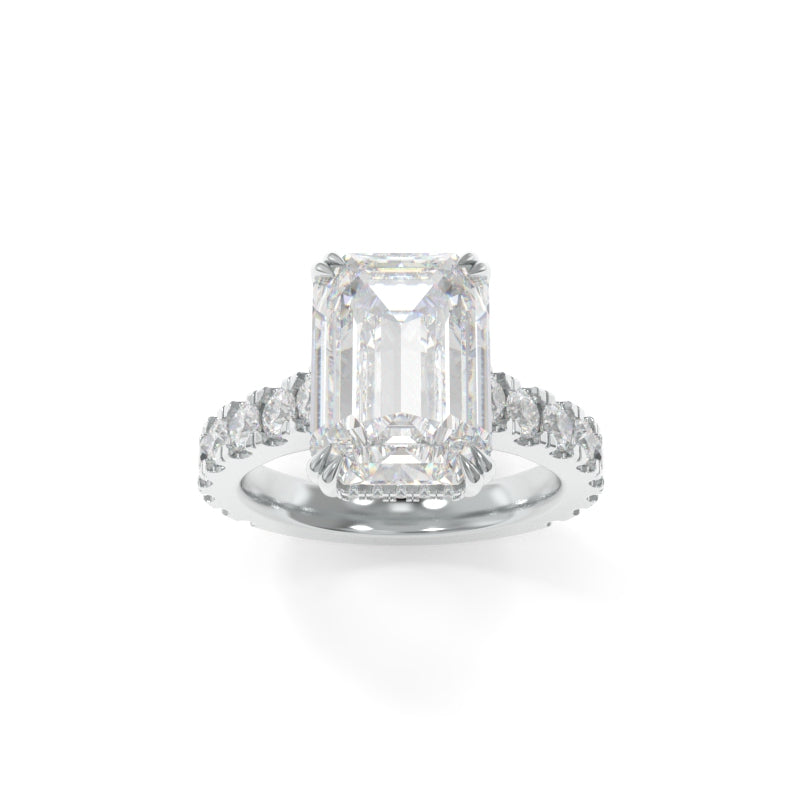 Sloan Ring - 11x8mm Emerald TTG Moissanite