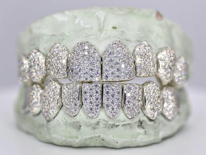 10 on 10 Capped VVS Moisannite Diamond Grillz