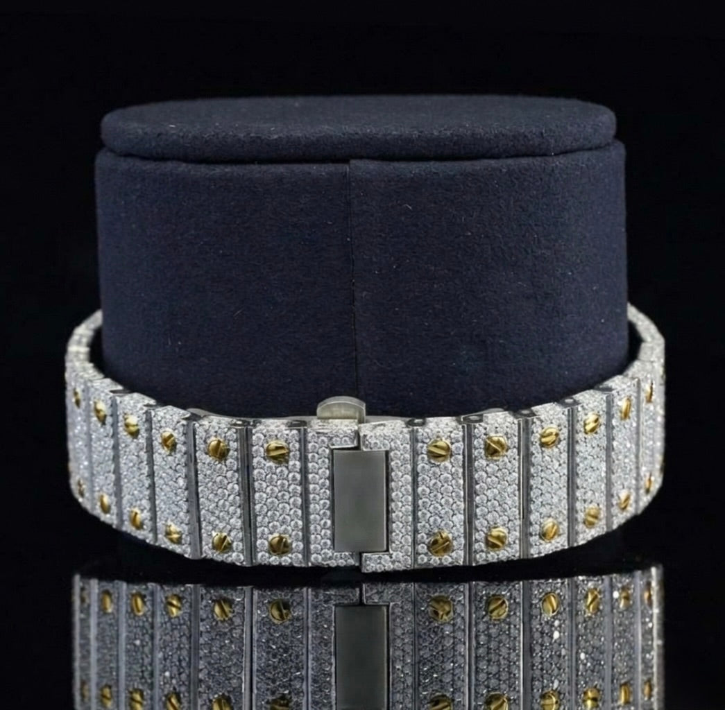 Moissanite Automatic Transparent Hip Hop Style Diamond Watch