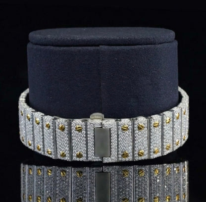 Moissanite Automatic Transparent Hip Hop Style Diamond Watch