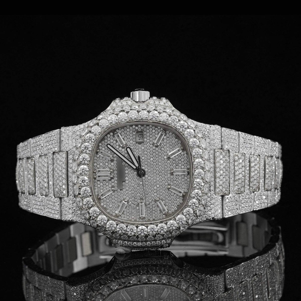 Classic Sapphire Crystal Iced Out Automatic Watch