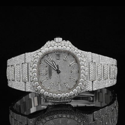 Classic Sapphire Crystal Iced Out Automatic Watch