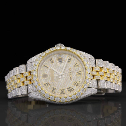 Two Tone Iced Out Jubilee Bracelet Automatic Moissanite Watch for Men