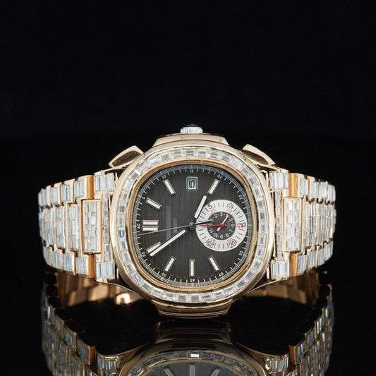 Iced Out Exceptional Moissanite Automatic Chronograph Waterproof Watch for Men