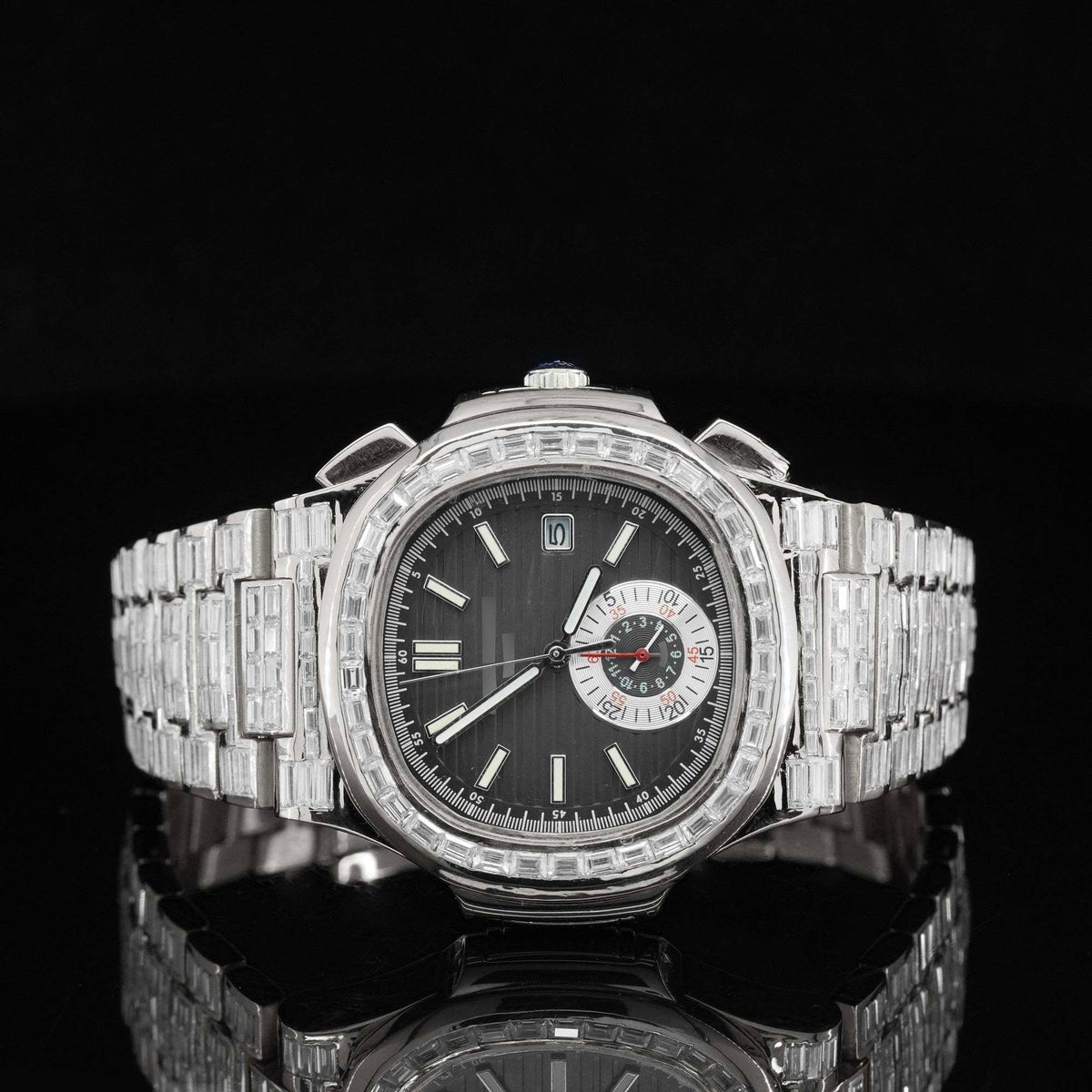 Iced Out Exceptional Moissanite Automatic Chronograph Waterproof Watch for Men