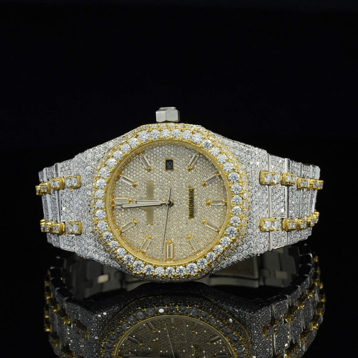 Moissanite Diamond Iced Out Automatic Wrist Watch for Men