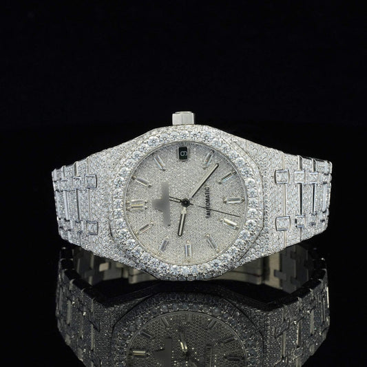 Marvellous Moissanite Diamond Automatic Watch with Swiss Movement