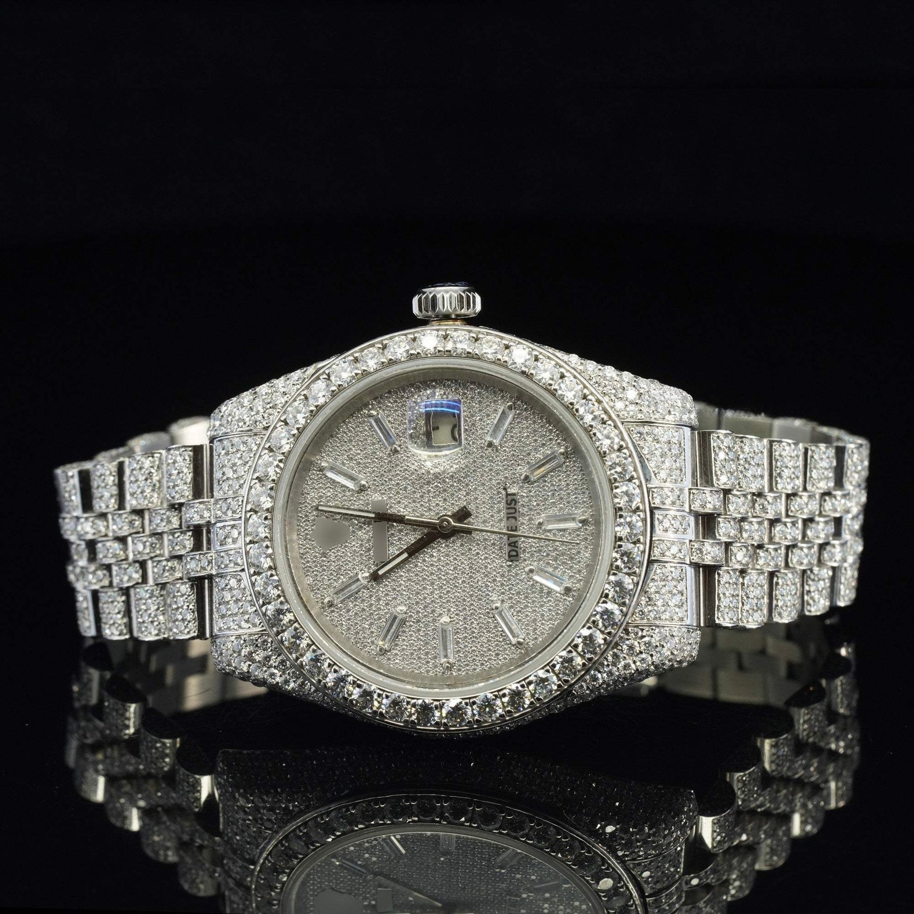 Luxury Moissanite Diamond Iced Out Watch With Chromalight Display
