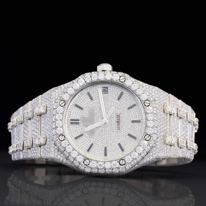 Royal Elegant Fully Iced Out Automatic Moissanite Diamond Wrist Watch for Men