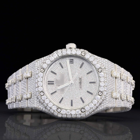 Royal Elegant Fully Iced Out Automatic Moissanite Diamond Wrist Watch for Men