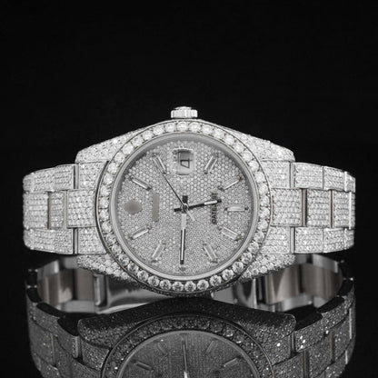 Iced Out Moissanite Diamond Embellished Analog Automatic Watch