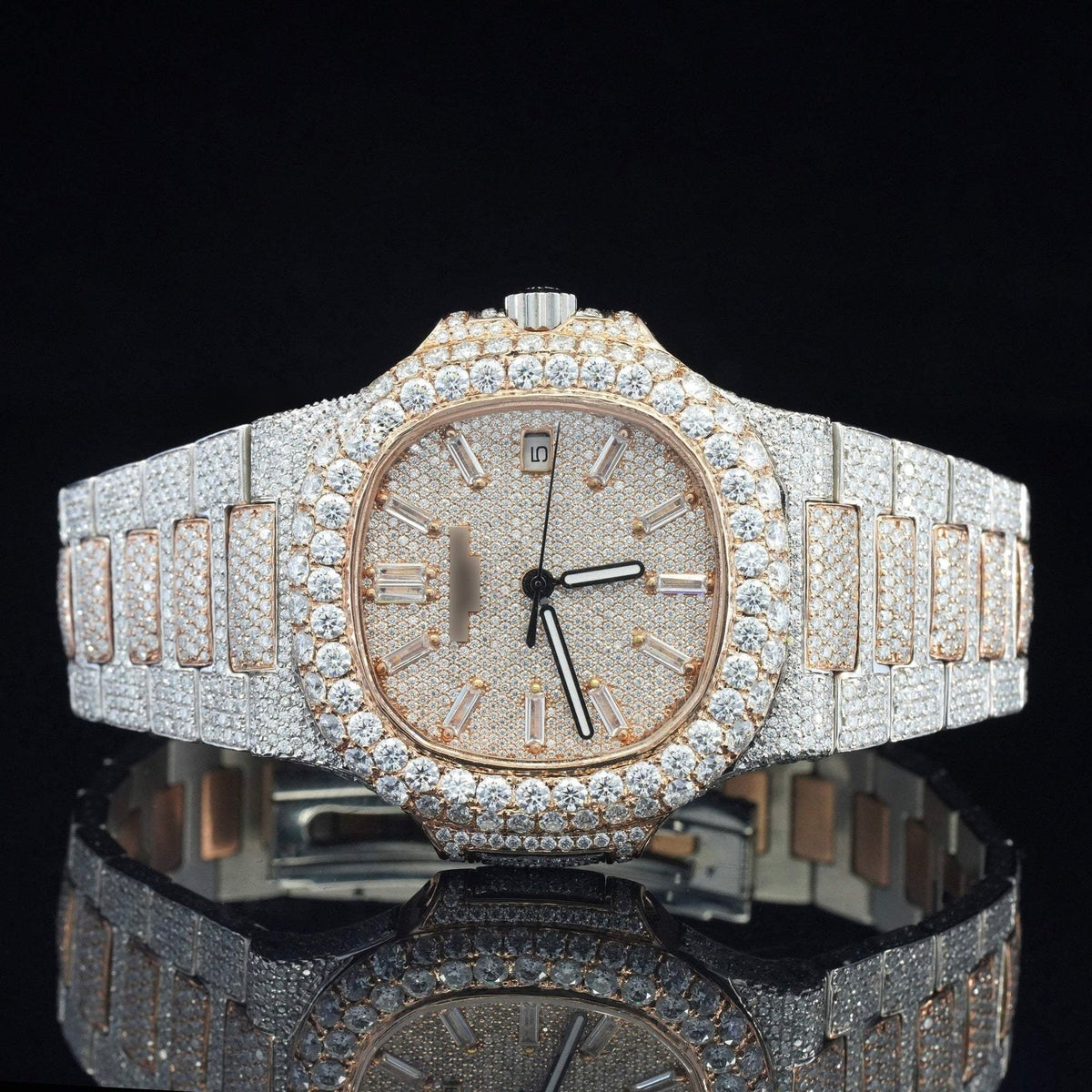 Classic Sapphire Crystal Iced Out Automatic Watch