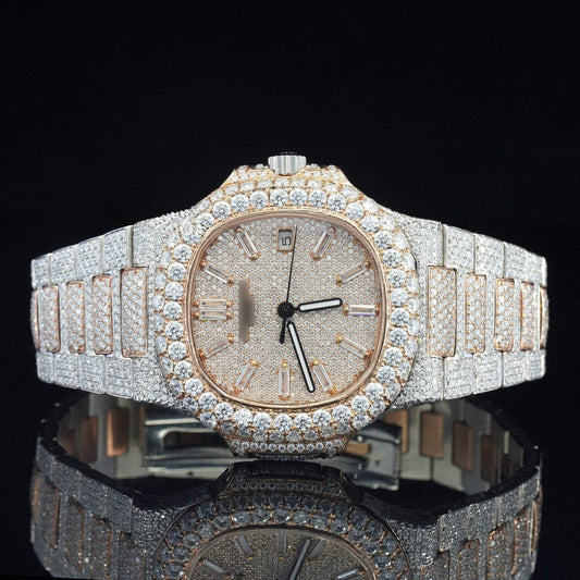 Classic Sapphire Crystal Iced Out Automatic Watch