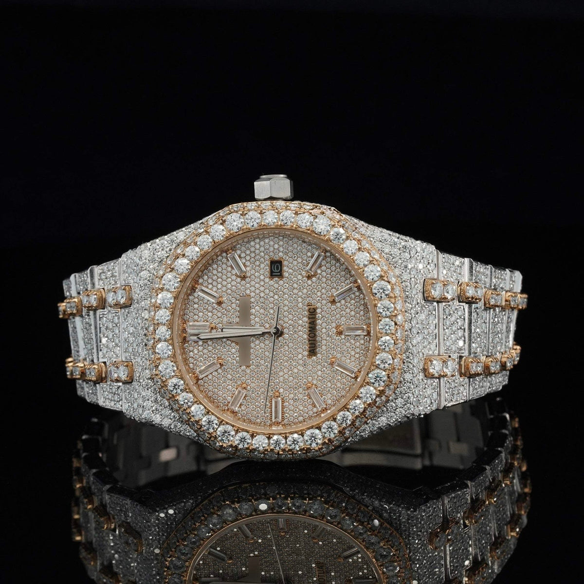 Moissanite Diamond Iced Out Automatic Wrist Watch for Men