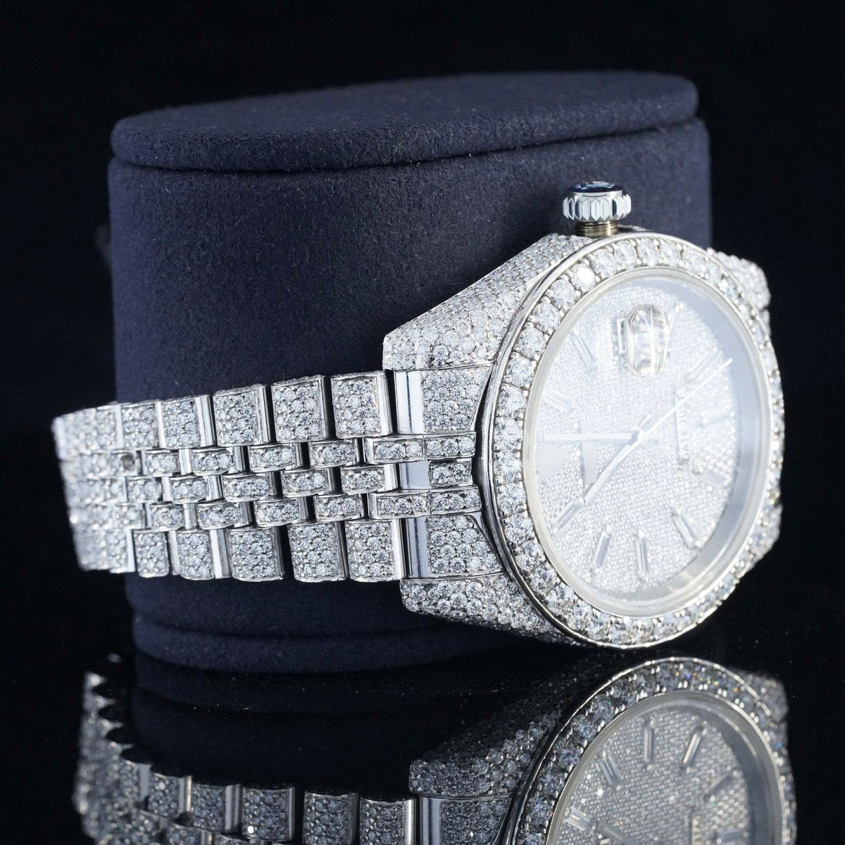 Luxury Moissanite Diamond Iced Out Watch With Chromalight Display