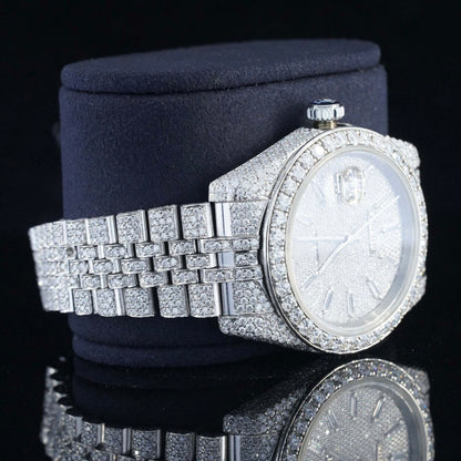 Luxury Moissanite Diamond Iced Out Watch With Chromalight Display
