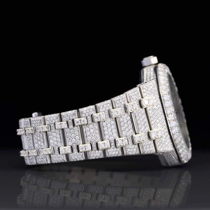 Royal Elegant Fully Iced Out Automatic Moissanite Diamond Wrist Watch for Men