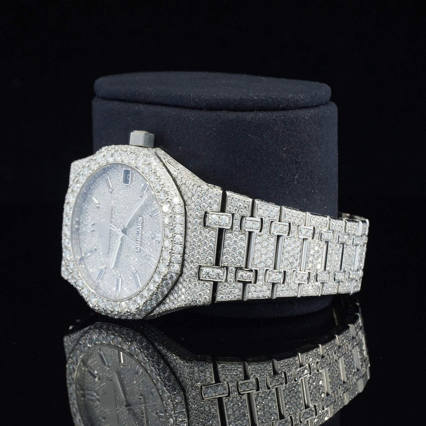 Marvellous Moissanite Diamond Automatic Watch with Swiss Movement