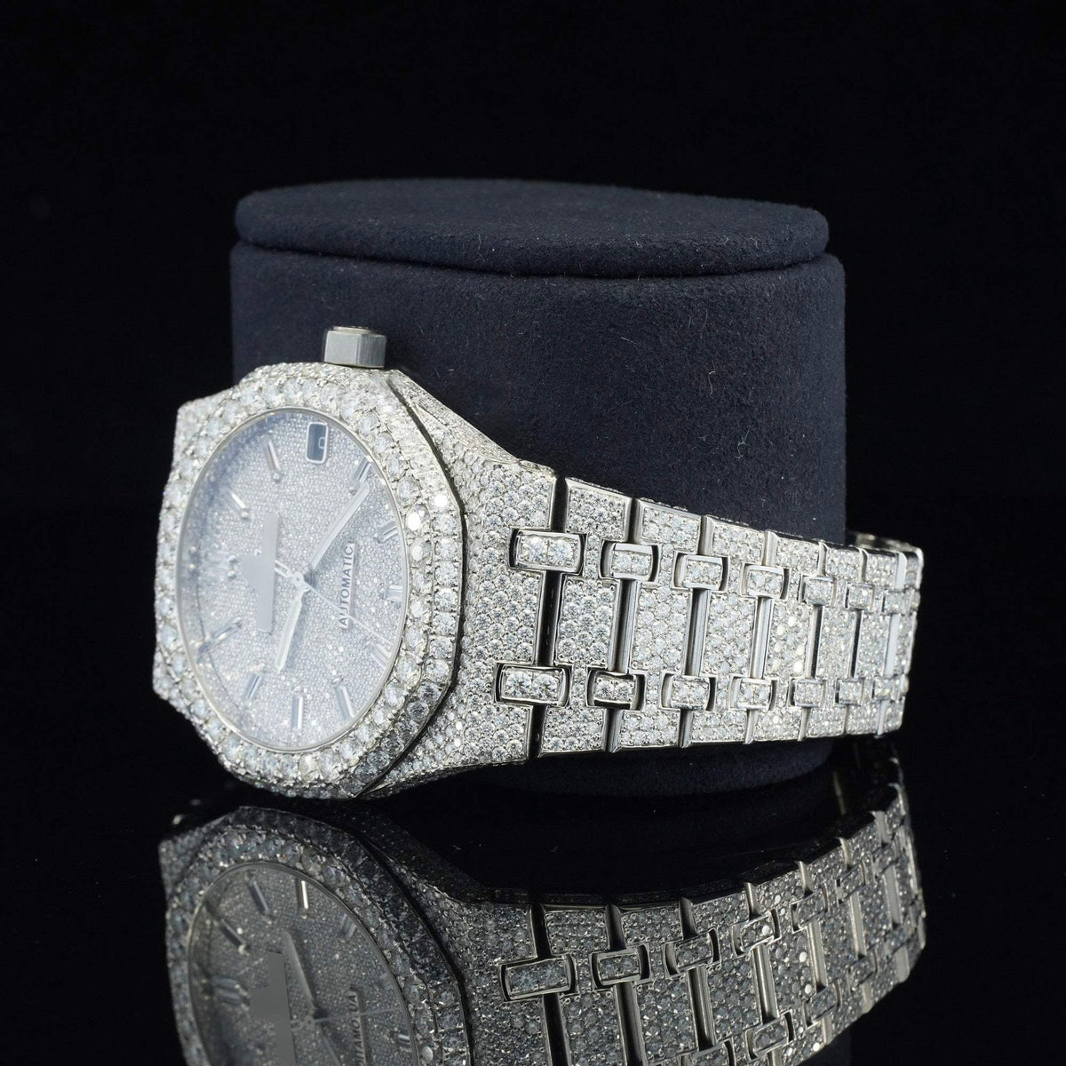 Marvellous Moissanite Diamond Automatic Watch with Swiss Movement