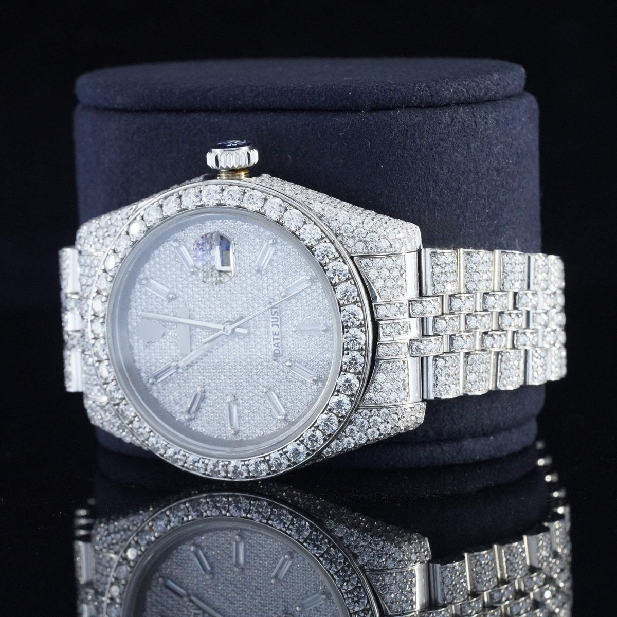 Luxury Moissanite Diamond Iced Out Watch With Chromalight Display