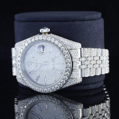 Luxury Moissanite Diamond Iced Out Watch With Chromalight Display