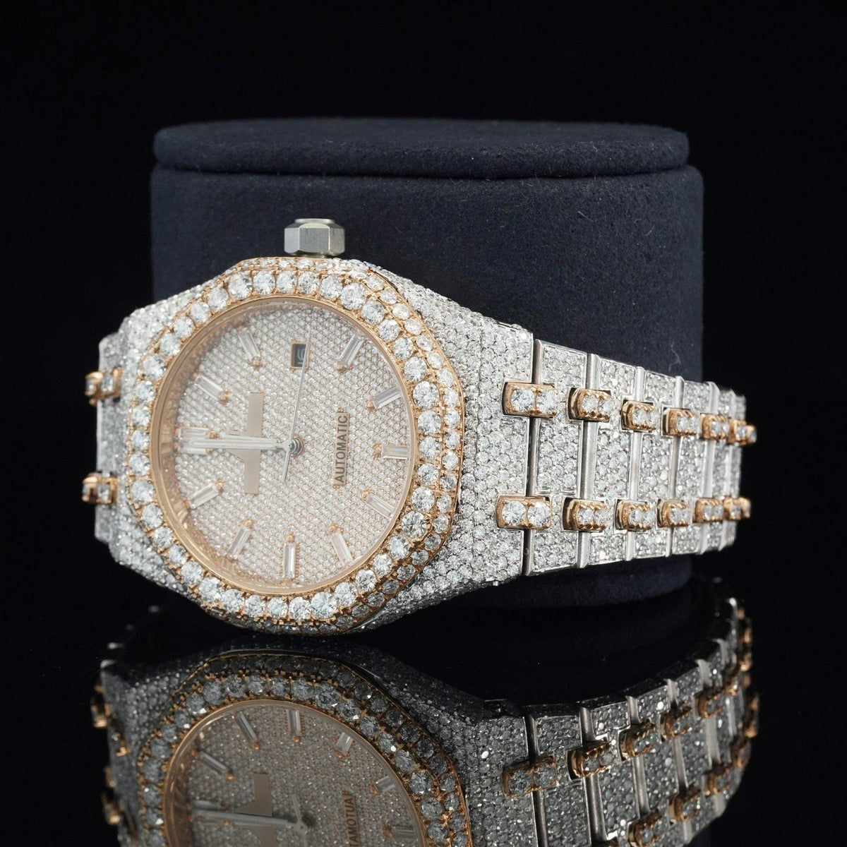 Moissanite Diamond Iced Out Automatic Wrist Watch for Men