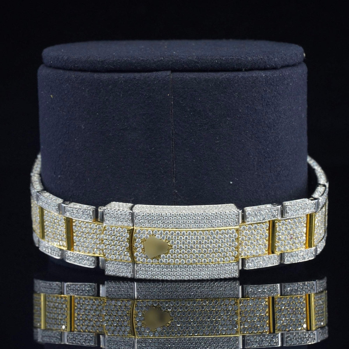 Iced Out Moissanite Diamond Embellished Analog Automatic Watch