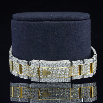 Iced Out Moissanite Diamond Embellished Analog Automatic Watch