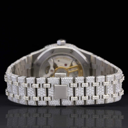 Royal Elegant Fully Iced Out Automatic Moissanite Diamond Wrist Watch for Men
