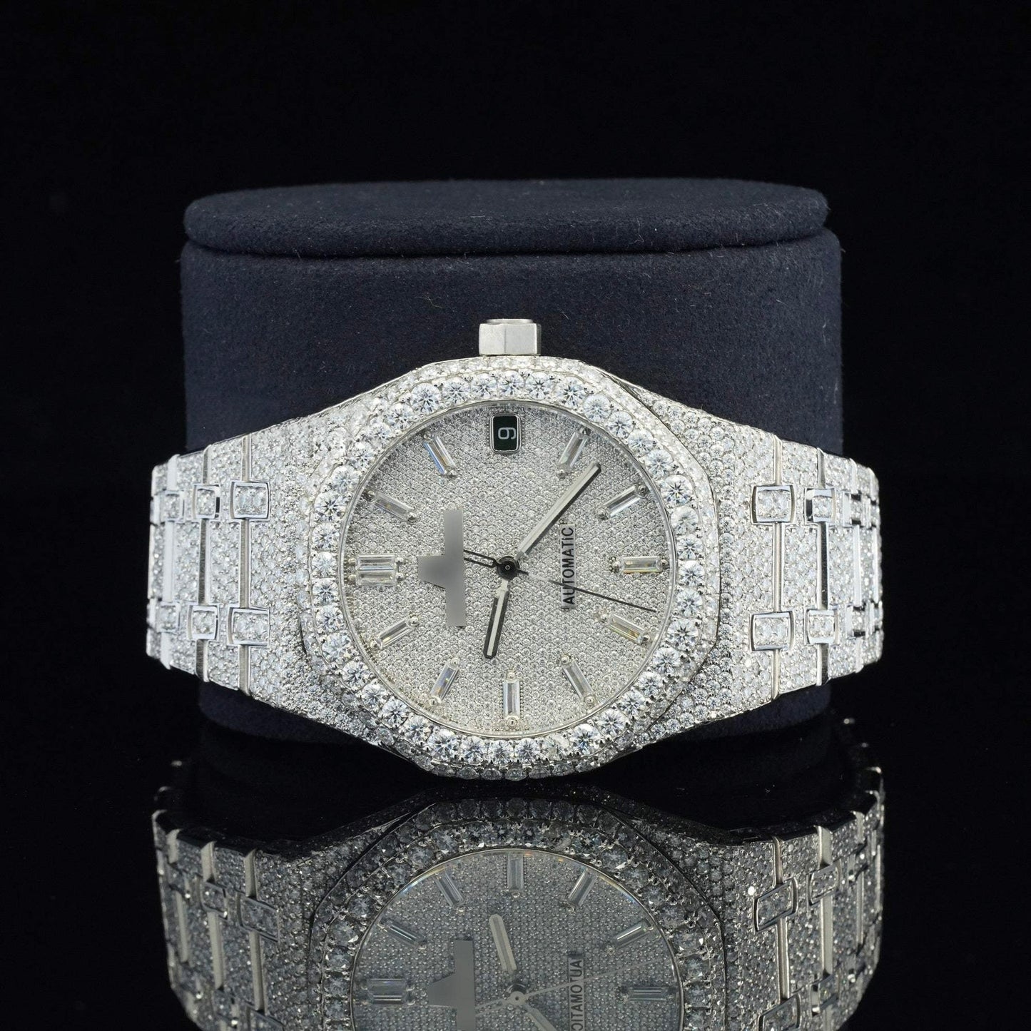 Marvellous Moissanite Diamond Automatic Watch with Swiss Movement