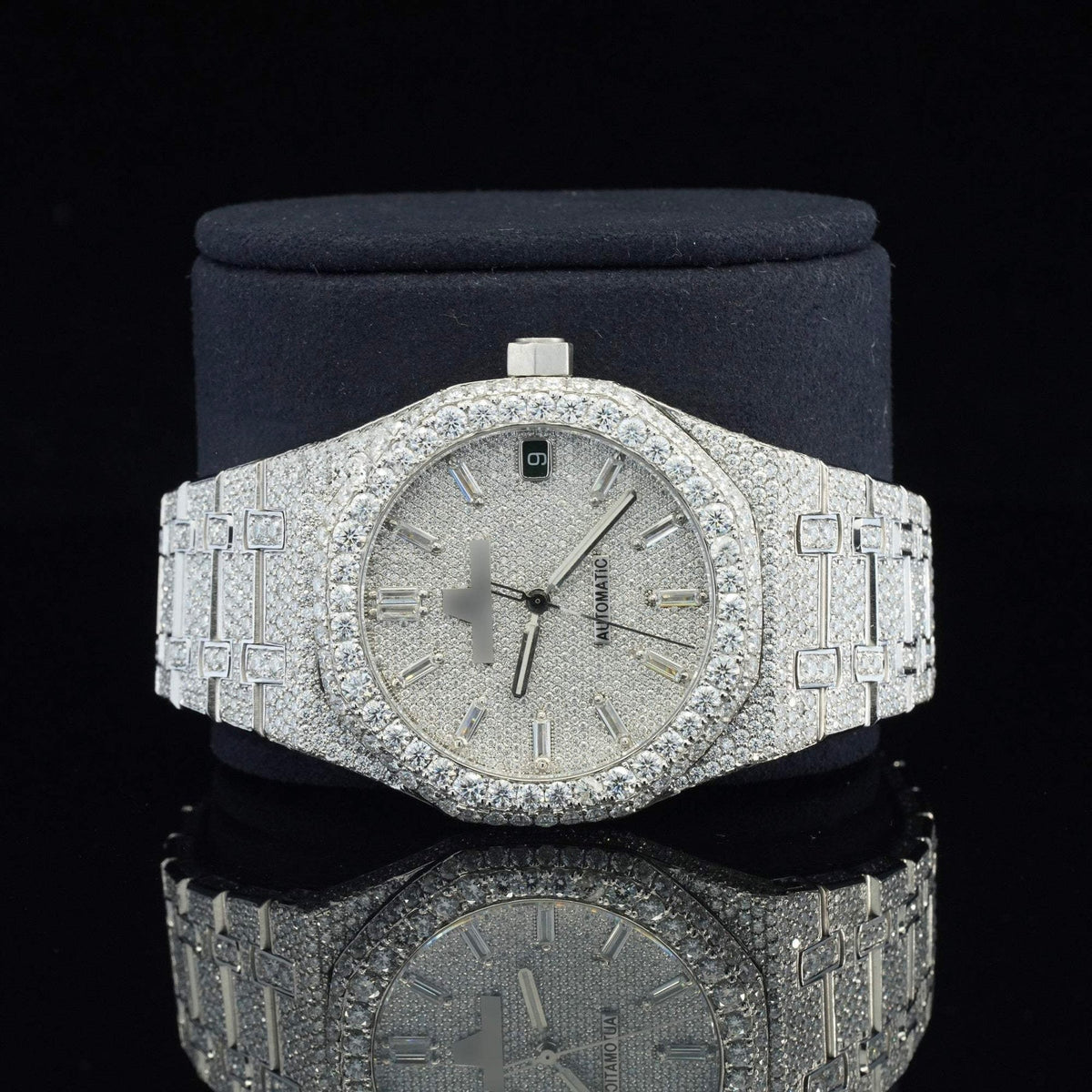 Marvellous Moissanite Diamond Automatic Watch with Swiss Movement