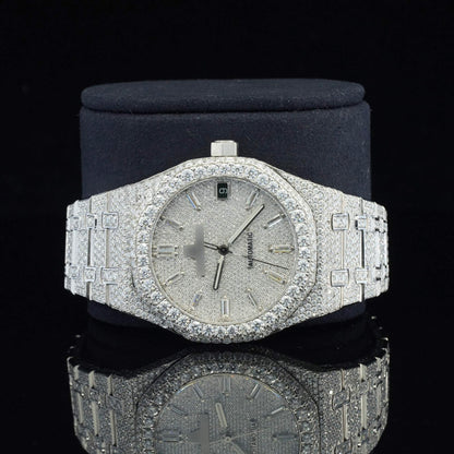 Marvellous Moissanite Diamond Automatic Watch with Swiss Movement