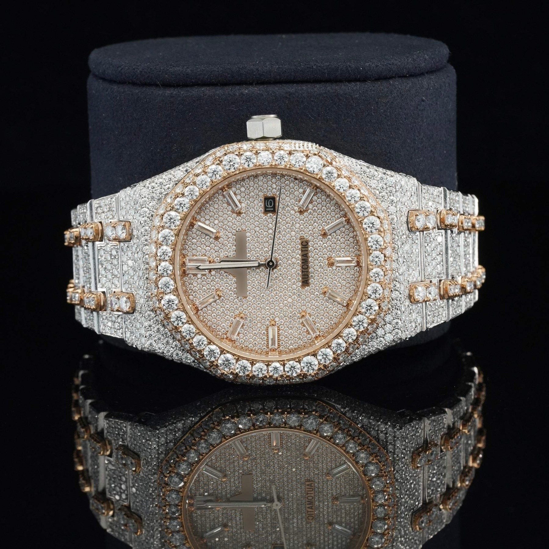 Moissanite Diamond Iced Out Automatic Wrist Watch for Men
