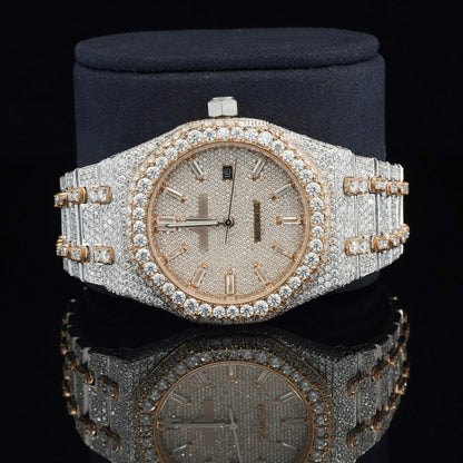 Moissanite Diamond Iced Out Automatic Wrist Watch for Men