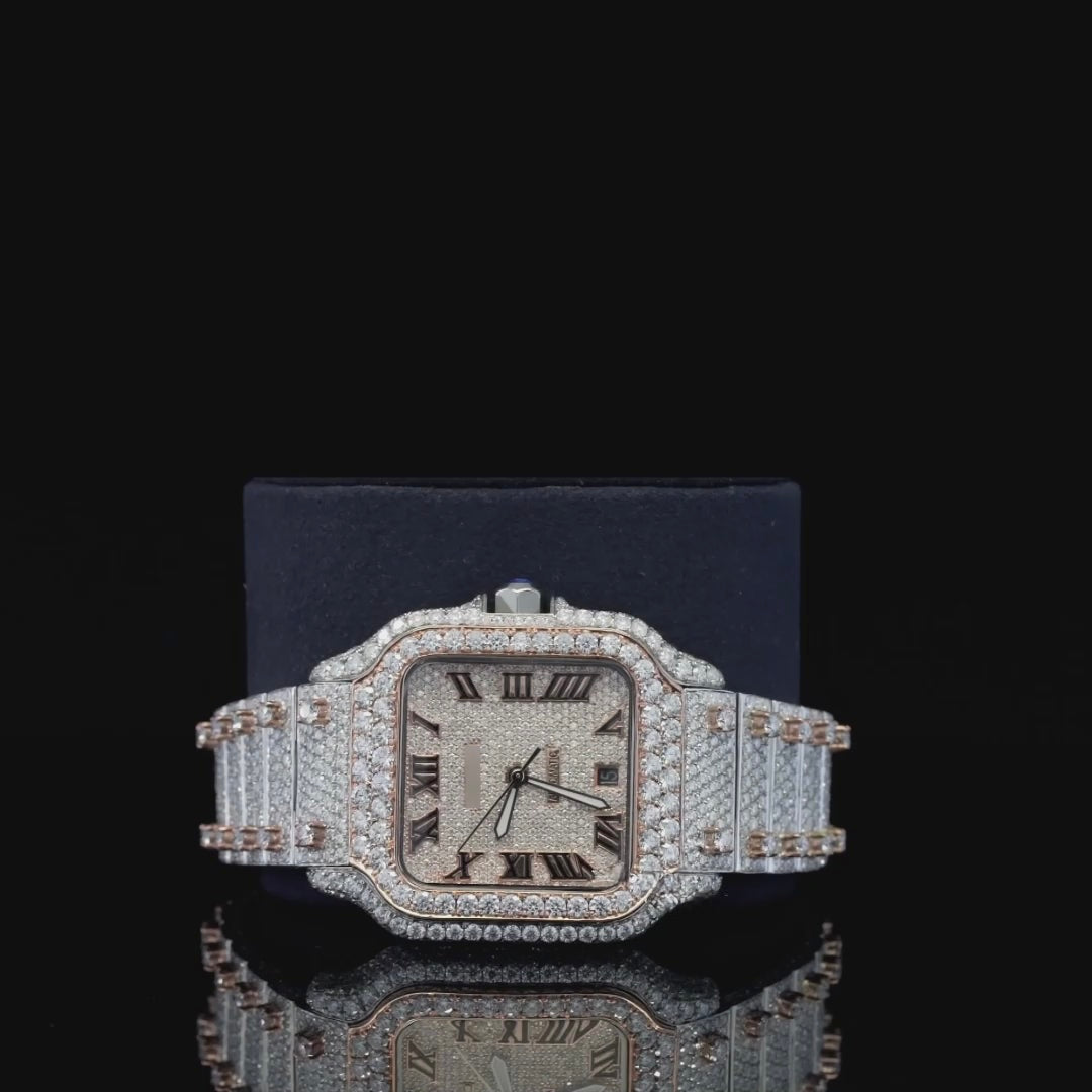 Fully Automatic Unique Iced Out Moissanite Watch