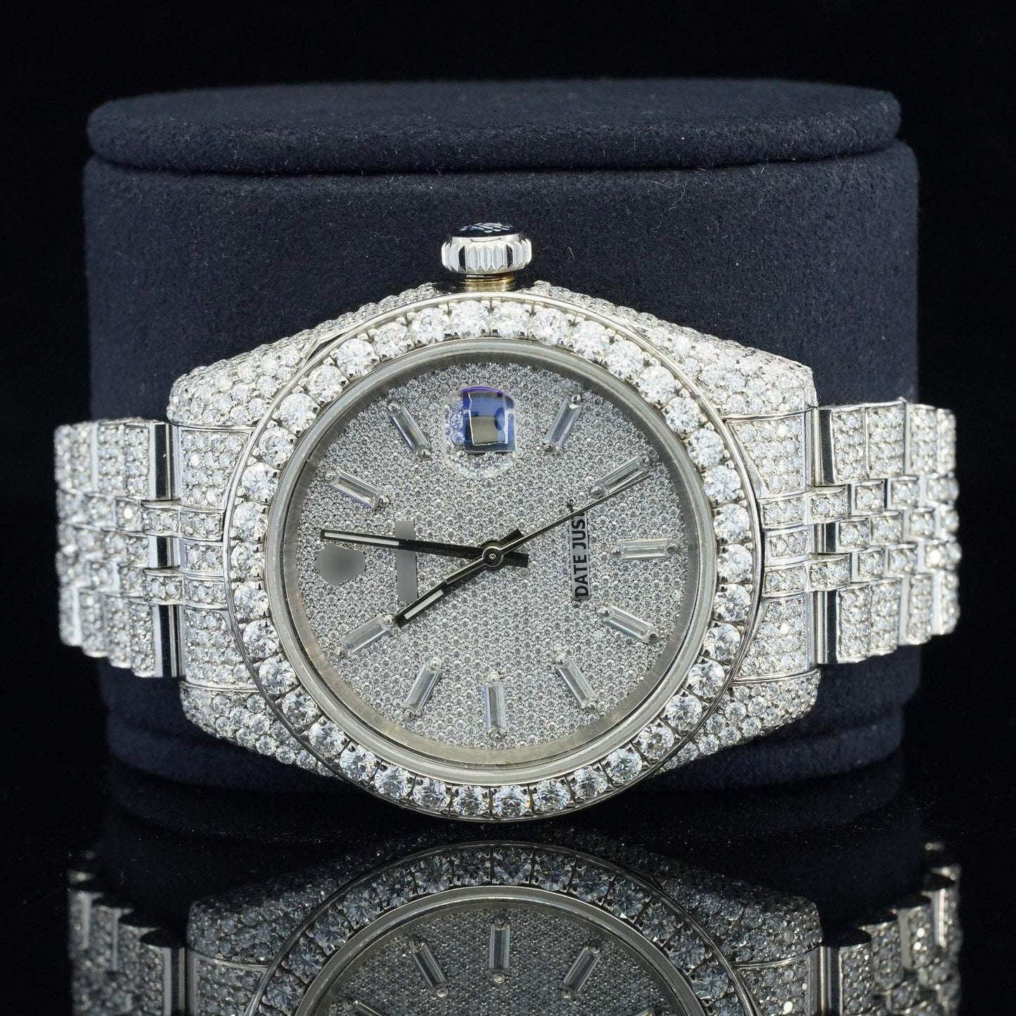 Luxury Moissanite Diamond Iced Out Watch With Chromalight Display