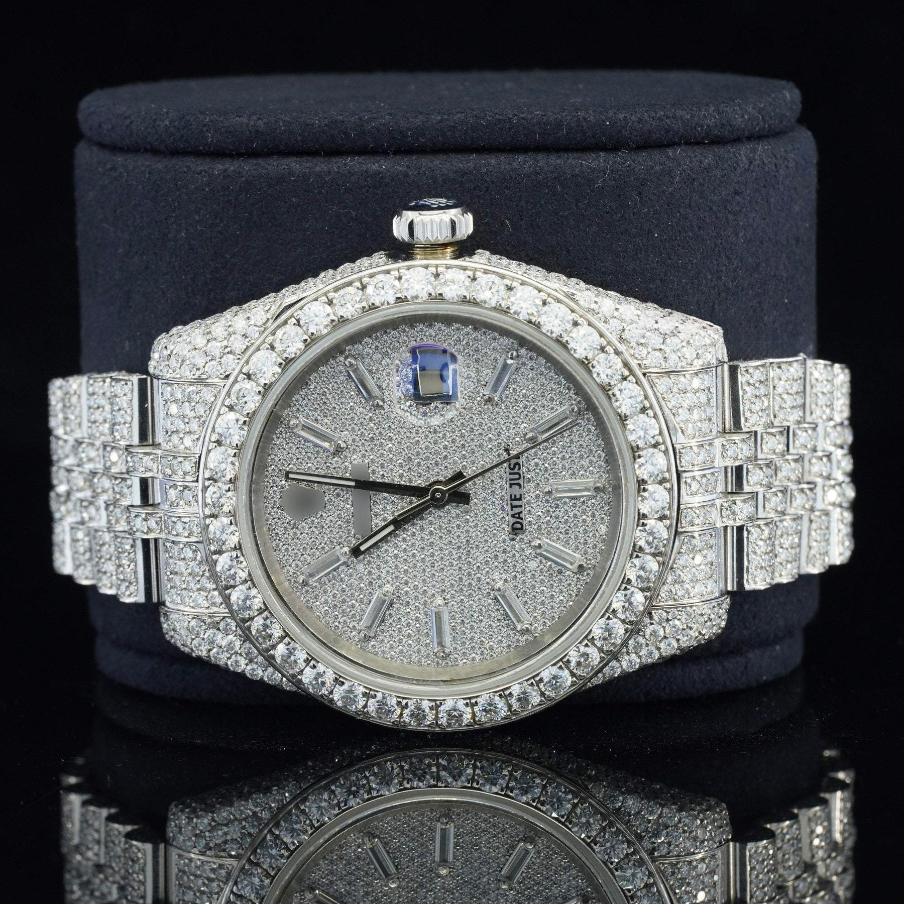 Luxury Moissanite Diamond Iced Out Watch With Chromalight Display