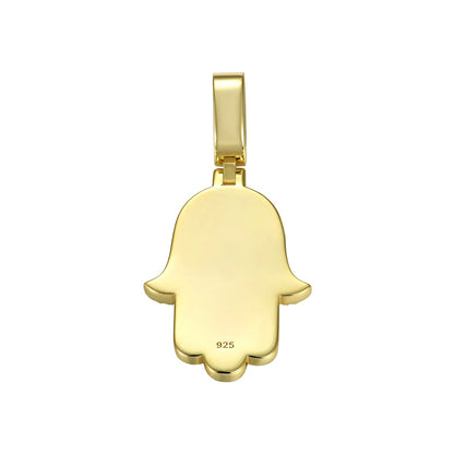 Luxury Double Layered Hamsa Moissanite Pendant