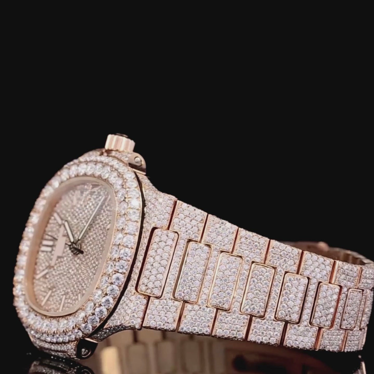 Automatic Moissanite Watch with Sapphire Crystal for Men