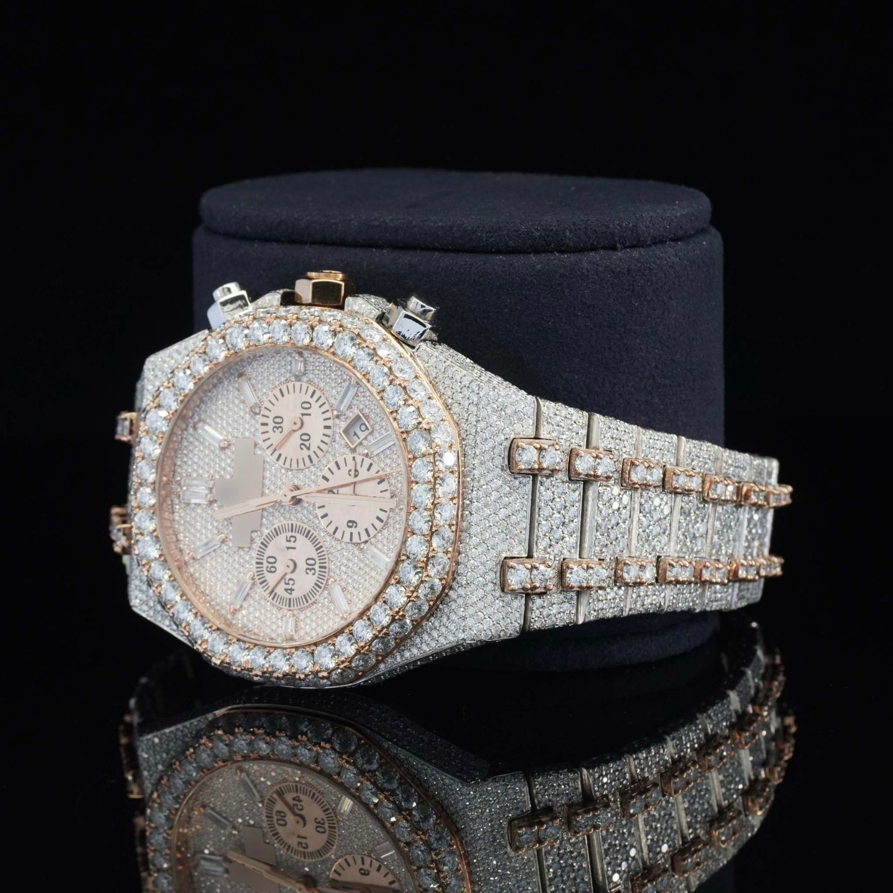 Fabulous Diamond Fully Iced Out Moissanite Fully Automatic Watch
