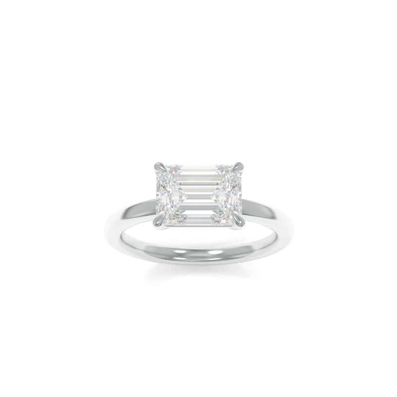 Brenna Solitaire - 8x6mm Emerald TTG Moissanite