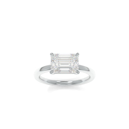 Brenna Solitaire - 8x6mm Emerald TTG Moissanite