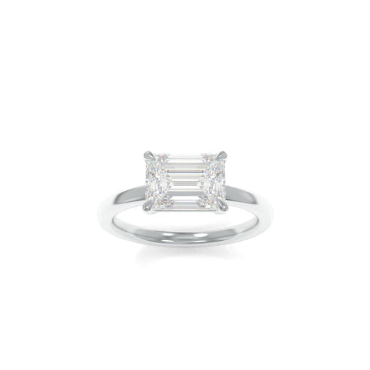Brenna Solitaire - 8x6mm Emerald TTG Moissanite