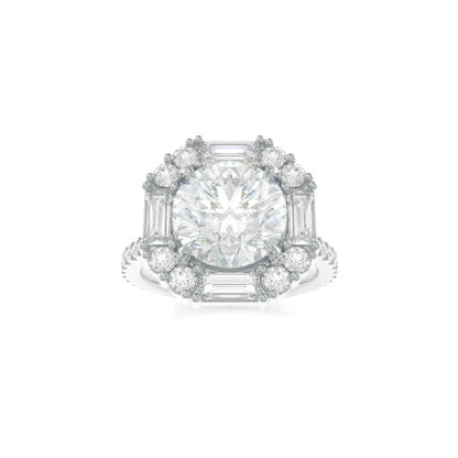 Cordelia Ring Large- 8.5mm Old European Cut Round TTG Moissanite