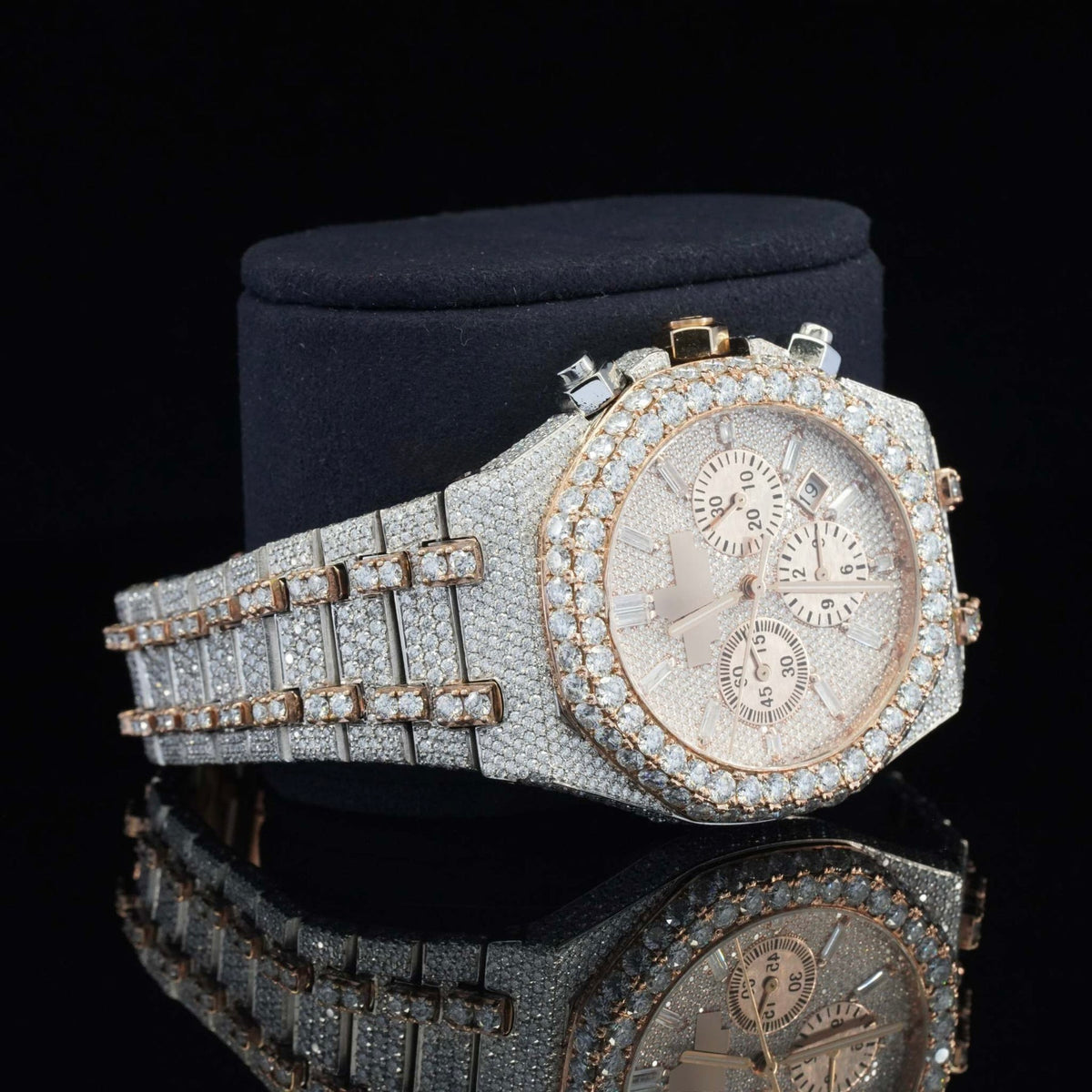Fabulous Diamond Fully Iced Out Moissanite Fully Automatic Watch