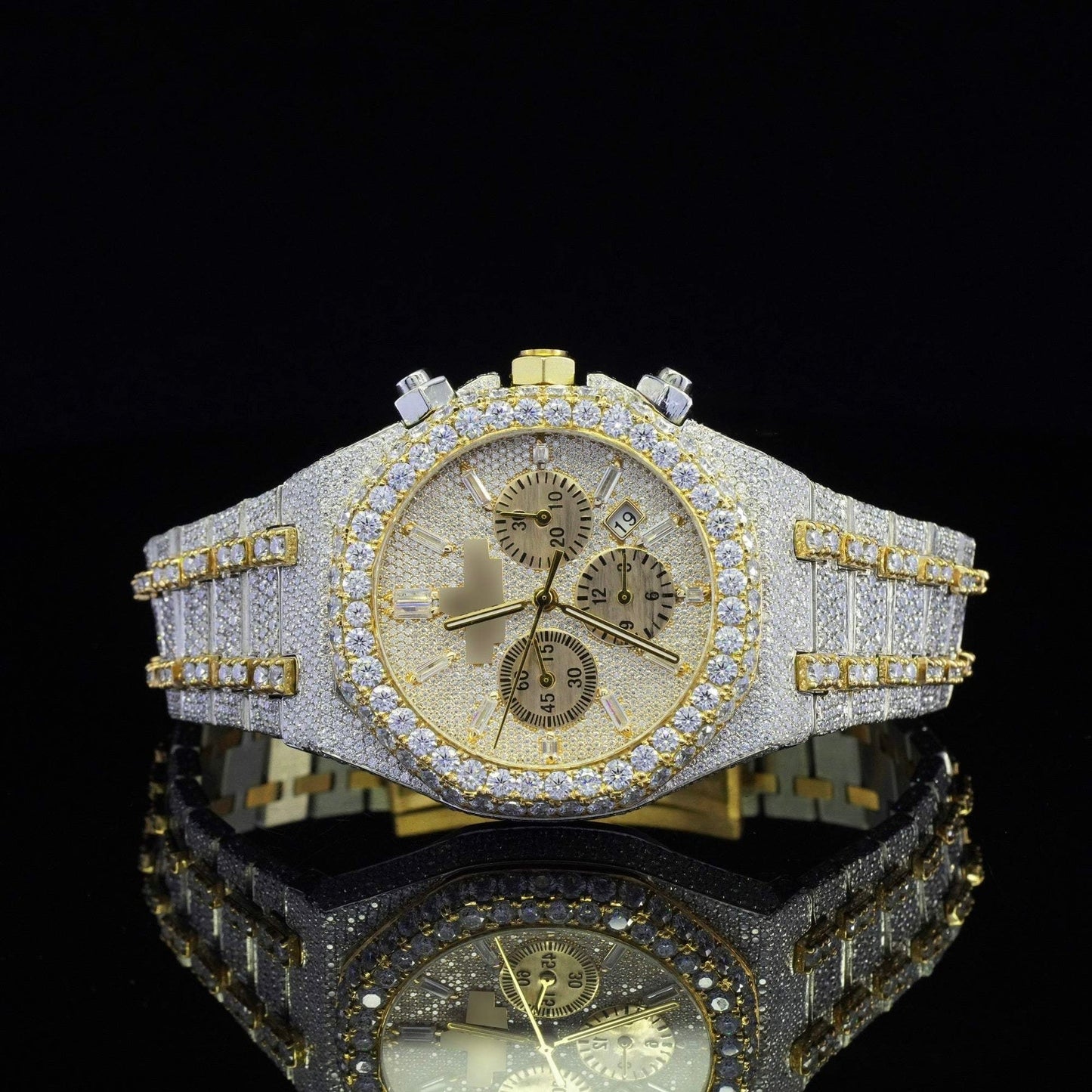 Fabulous Diamond Fully Iced Out Moissanite Fully Automatic Watch
