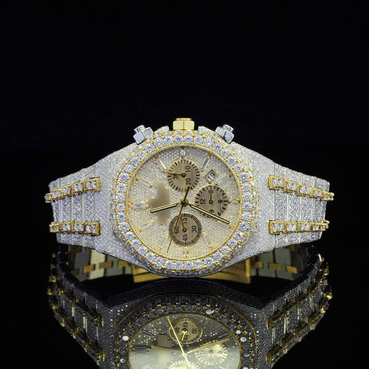 Fabulous Diamond Fully Iced Out Moissanite Fully Automatic Watch